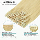 Lacer Full Head 22 Inch Human Hair Clip in Hair Extensions