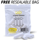 IXO Aligner Seater Chewies for Invisalign Aligners, Unscented, Bulk Pack in Resealable Bag (10 PCs) (White) IXO