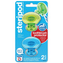 Steripod Clip-On Toothbrush Protector, Clear Blue and Clear Green, 2 Count Steripod