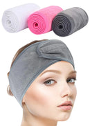 Sinland Spa Headband for Women 3 Counts Adjustable Makeup Hair Band with Magic Tape,Head Wrap for Face Care, Makeup and Sports SINLAND