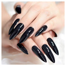 Black Stick On Nails, 200PCS Cosics Glossy Black Press On Acrylic Nails Coffin Shaped & Stiletto Nail Tips Long Length, Ballerina Almond Full Cover Fake Nail Set for Women, Girl Nail Art DIY, Manicure Cosics