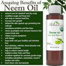 Premium Organic Neem Oil (8 Oz.) Virgin, Cold Pressed, Unrefined 100% Pure Natural Grade A. Excellent Quality. MILANIA
