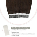 Ugeat Real Human Hair Extensions Tape in