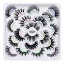 DYSILK 10 Pairs 6D Mink Eyelashes Faux Fluffy Wispy Natural False Eyelashes Long Thick Fake Eyelashes Handmade Reusable Dramatic Eyelashes Pack Makeup Lashes No Glue 10 Styles Mixed DYSILK