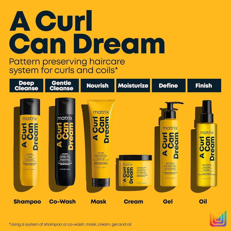 Matrix A Curl Can Dream Moisturizing Leave-In Cream, Light Hold Gel, + Hair & Scalp Oil Set, Moisturizes, Controls Frizz & Defines Curls For Curly & Coily Hair, With Manuka Honey Extract Infinity Warehouse