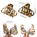 Shinowa Hair Clips, [2-Pack] Bohemian Tortoise Shell Hair Claw Clips Strong Hold Big Hair Jaw Clips for Thick Hair, Hair Accessories for Women Girls, Leopard Shinowa