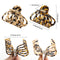 Shinowa Hair Clips, [2-Pack] Bohemian Tortoise Shell Hair Claw Clips Strong Hold Big Hair Jaw Clips for Thick Hair, Hair Accessories for Women Girls, Leopard Shinowa
