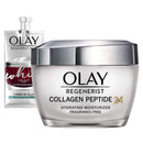 Olay Regenerist Collagen Peptide 24 Face Moisturizer with Vitamin B3, Fragrance Free, 1.7 Oz + Whip Face Moisturizer Travel/Trial Size Gift Set Olay