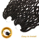 6 Packs Bomb Twist Crochet Hair 18 Inch Spring Twist Crochet Braids Pre-looped Mini Passion Twist Braiding Hair Senegalese Spring Twist Nubian Twist Kinky Curly Synthetic Hair Extensions (1B