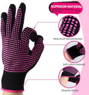 Teenitor 2 Pcs Heat Resistant Gloves with Silicone Bumps, (New Upgraded ) Professional Heat Proof Glove Mitts for Hair Styling Curling Iron Wand Flat Iron Hot-Air Brushes, Universal Fit Size Teenitor Store