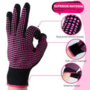 Teenitor 2 Pcs Heat Resistant Gloves with Silicone Bumps, (New Upgraded ) Professional Heat Proof Glove Mitts for Hair Styling Curling Iron Wand Flat Iron Hot-Air Brushes, Universal Fit Size Teenitor