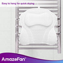 AmazeFan Luxury Bath Pillow, Ergonomic Bathtub Spa Pillow with 4D Air Mesh Technology and 6 Suction Cups, Helps Support Head, Back, Shoulder and Neck, Fits All Bathtub, Hot Tub and Home Spa AmazeFan