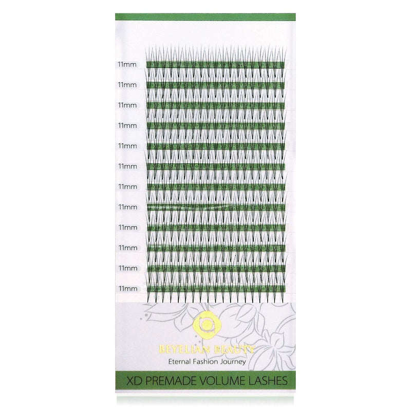 BEYELIAN Beauty Premade Volume Eyelash Extensions C Curl 0.10mm Pre made 3D Fans Lashes Individual Eyelashes for Volume Lashing 228 pcs Clusters per Lash Tray (C curl, 0.10mm, 11mm) BEYELIAN