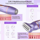 2-in-1 Electric Razor for Women, EESKA Electric Shaver for Women Cordless for Women Face, Legs and Underarm, Portable Bikini Trimmer IPX7 Waterproof Wet and Dry Hair Removal, Type-C USB Recharge… EESKA