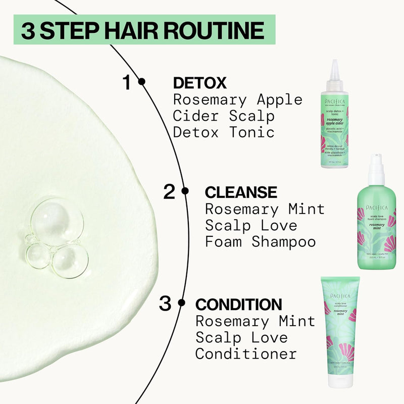 Pacifica Scalp Detox Set – Rosemary Apple Cider Vinegar Scalp Exfoliating Tonic with Scalp Massager Brush, Deep Cleansing & Clarifying Treatment for Buildup, Dry Flaky Scalp, Vegan Infinity Warehouse