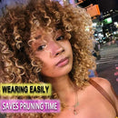 Curly Wigs for Black Women - Premium Curly Afro Wig, Short Synthetic Kinky Curly Wig with Bangs(Blonde) N\A