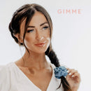 GIMME Good Vibes Scrunchy Pack, Secure Hair Ties. No-Slip or Snag. Variety Pack Denim, Corduroy, Faux Leather, Blush, and Velvet Scrunchies (5 Count) GIMME