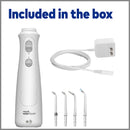 Waterpik Cordless Pearl Rechargeable Portable Water Flosser for Teeth, Gums, Braces Care and Travel with 4 Flossing Tips, ADA Accepted, WF-13 White Waterpik