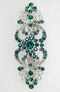 Faship Gorgeous Green Crystal Hearts And Floral Hair Barrette Faship