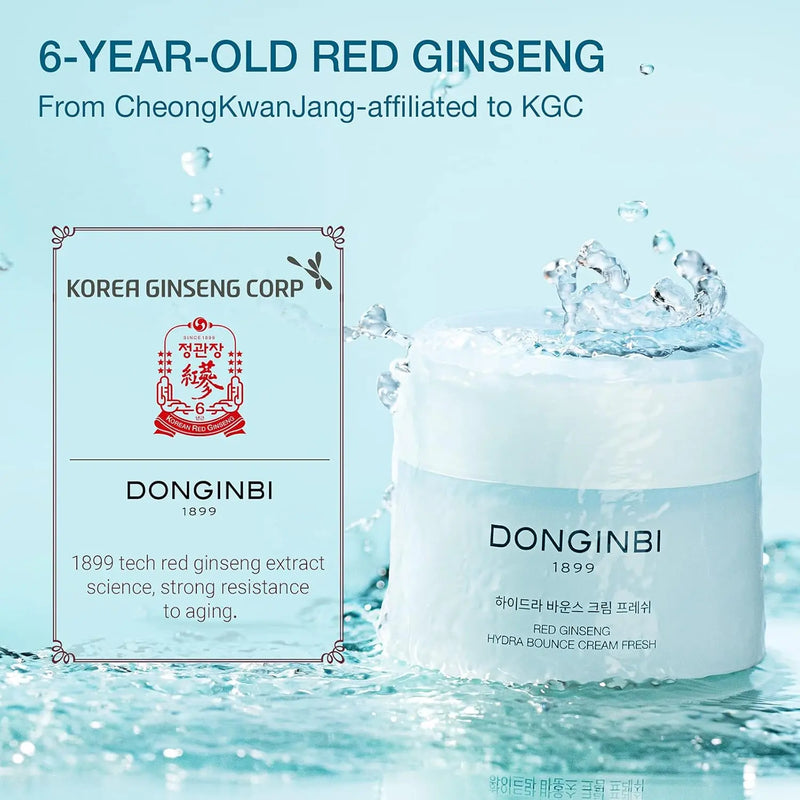 Donginbi Red Ginseng Hydra Bounce Cream Fresh - Korean Red Ginseng Skin Moisturizing Face Cream for Dry and Oil Skin Moisturizing Cream, 0.84 oz / 25 ml Infinity Warehouse