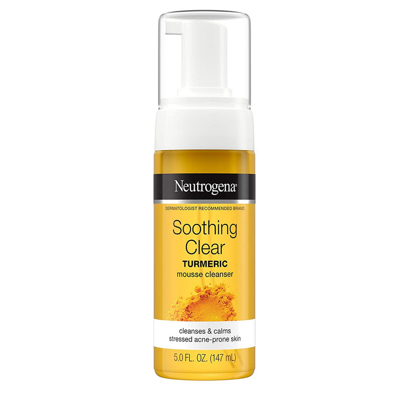 Neutrogena Soothing Clear Calming Mousse Facial Cleanser with Soothing & Calming Turmeric, Gentle Face Wash for Acne-Prone Skin, Paraben-Free, Oil-Free, Not Tested on Animals, 5 fl. oz Neutrogena Store