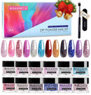 Glitter Dip Powder for Nails 12 Colors Sparkle Dipping Powder Set for Professional and Beginners DIY Nails Dip Manicure Kits No Need UV/Lamp Acrylic Powder Set ETYJO