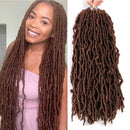 New soft locs 18 inch 6 Packs Goddess Faux Locs Curly Wavy Crochet Synthetic Braiding Hair Extensions (18 inch, 30