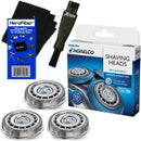 Phillips Norelco SH70/52 Replacement Head for Series 7000 Electric Shavers + Double Ended Shaver Brush + HeroFiber® Ultra Gentle Cleaning Cloth HeroFiber
