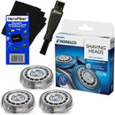 Phillips Norelco SH70/52 Replacement Head for Series 7000 Electric Shavers + Double Ended Shaver Brush + HeroFiber® Ultra Gentle Cleaning Cloth HeroFiber