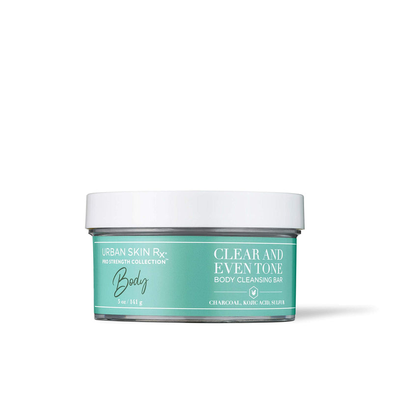 Urban Skin Rx Clear and Even Tone Body Cleansing Bar | Smoothing + Clarifying Cleanser Promotes Even Skin Tone + Improves Appearance of Dark Spots + Blemishes, Use on Back, Shoulders, & Chest | 5 Oz Urban Skin Rx