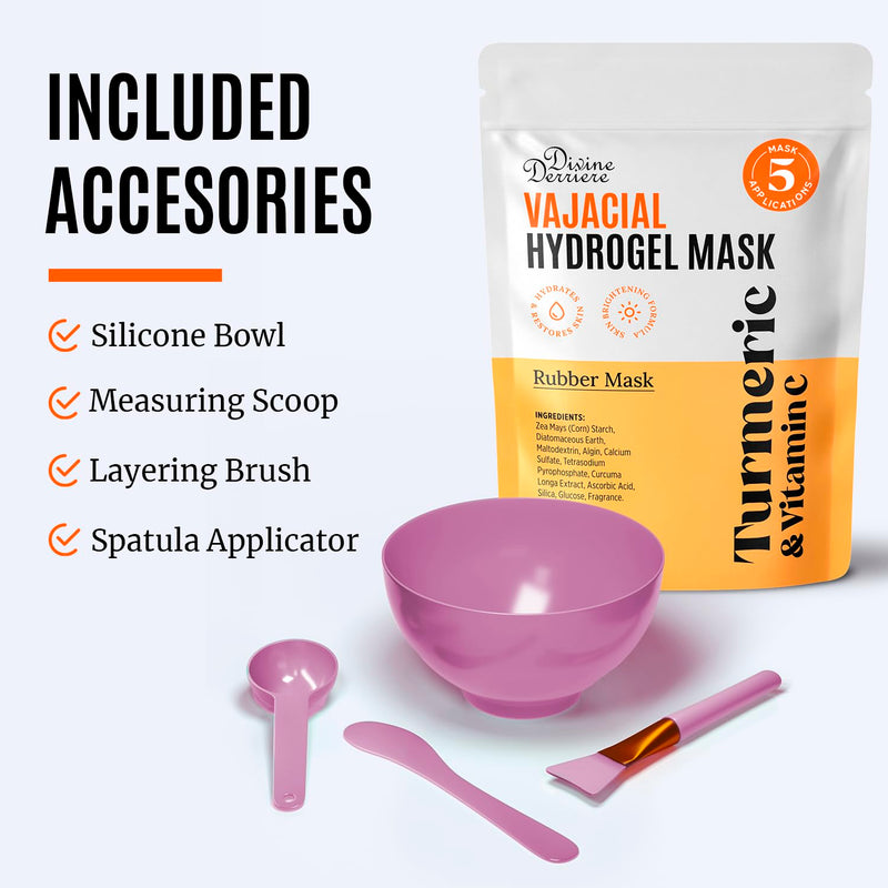 Divine Derriere Vajacial Hydrogel Mask - Premium Modeling Mask with Turmeric & Vitamin C - Deeply Purifying & Super Hydrating Facial and Vajacial Mask, Peel-Off Mask, Hydro jelly Mask Powder Kit Infinity Warehouse