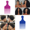 LEADUWAY Hair Pick Comb, Ultra Smooth Fist Hair Picks for Afro Hair, Plastic 6.5 inch Afro Picks for Women and Men, Lift Hair Pick for Curly Hair, Rainbow Set (6 PCS) LEADUWAY