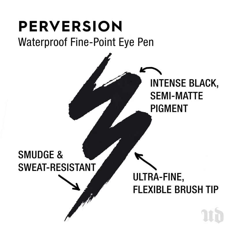 Urban Decay Perversion Waterproof Fine-Point Eye Pen - Black, Semi-Matte Liquid Eyeliner - Ultra-Fine Brush Tip URBAN DECAY