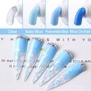 Makartt Blue Poly Nail Gel Kit with Nail Lamp Bundle-Blue Nail Enhancement Kit with 6W Mini UV/LED Lamp Poly Extension Set for Beginners Makartt