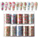 Makartt Nail Art Foil Transfer Stickers Nail Art Supplies Foil Transfers 10 Rolls Rose Flowers Nail Decals Nail Extension Gel Art Decorations for Women Poly Nail Gel DIY Design 4cm 100cm Rose Flowers Makartt