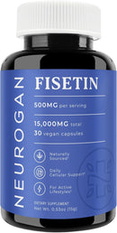 Neurogan Fisetin Supplement 500MG - 30 Count 98% Pure | Healthy-Aging & Brain Health Fisetin Capsules | Brain Supplements for Memory and Focus, Senolytic Support | Natural Polyphenols, Non-GMO Infinity Warehouse