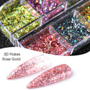 Hanzel Nail Powder Set - 12 Jars Flashing Crystal Sequins,Glitter Aurora Chameleon Powder,Christmas Decoration for Nail or Artworks, Pretty Colors,Easy apply at Home or Premium Salon (A5) Hanzel