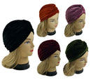 5 Velvet Women Stretchy Turban Chemo Cap Bennie Head Wrap Headwear (5 Velvet) XERU