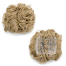 Combs Clip in Bun Claw Jaw on Updo Hairpiece Extensions Wavy Donut Chignons Wrap Around Scrunchy-ash blonde Benehair