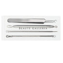 Beaute Galleria 4 Pieces Blackhead Remover Pimple Extractor Popper Bend Curved Tweezers for Acne Comedone Blemish Whitehead Zit Removal Tool Kit with Instructions BEAUTÉ GALLERIA