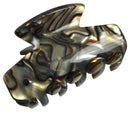 French Amie Chic Handmade Small Onyx Silver Grey Celluloid Jaw Hair Claw Clip (Onyx) French Amie