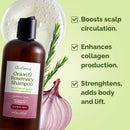 Just Nutritive Onion & Rosemary Shampoo for Hair Growth, Thickening, Strengthening - Sulfate-Free, Enriched with Red Onion Oil, Rosemary Oil, Tea Tree - 16 oz Infinity Warehouse