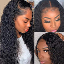 UNice Hair 13X4 Water Wave Lace Front Human Hair Wigs,150% Density, 100% Brazilian Unprocessed Virgin Human Hair Wavy Wig Pre Plucked with Baby Hair Natural Color (18 inches) UNICE Store