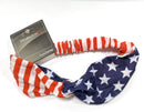 Remington American Flag Headband 3.5” Wide USA Hair Band Patriotic Twisted Headband Turban Style in Red White and Blue Stars & Stripes Remington