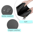 Small Vegan Leather Makeup Bag for Purse Travel Makeup Pouch Mini Cosmetic Bag for Women and Girls (Small, Black) Narwey
