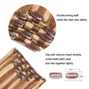 5 Pieces 12 Remy Clip in Hair Extensions Human Hair Light Brown Mixed Blonde Highlights - Beauty Silky Straight Short Thick Real Hair Extensions for Women Fashion (12 inches, 6/613, 60 grams) Amygirl