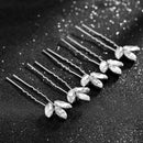 Asooll Bride Wedding Hair Pins Silver Leaf Bridal Hair Pieces Rhinestone Hair Clips for Women and Girls Asooll