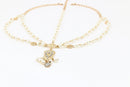 Aukmla White Indian Chain Hair Jewelry Boho Festival Egyptian Head Chain Pendant Headpiece Beads Gold bridal Hairstyle Pearls Christmas for Women and Girls Aukmla