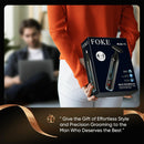 FOKE Back Shaver for Men, Ultra-Wide 1.8" T-Shaped Head, Travel Case, LED 4 in 1 Mens Back Shaver Rechargeable with Long Handle, Safety Lock, IPX7, Multi-Functional Back Trimmer for Men, (Dark Black) Infinity Warehouse