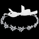 BABEYOND Bridal Headpiece Handmade Wedding Hair Vine Crystal Floral Leaf Headband with Lace Ribbon BABEYOND